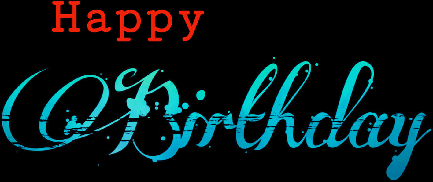 Happy Birthday Calligraphy Text PNG