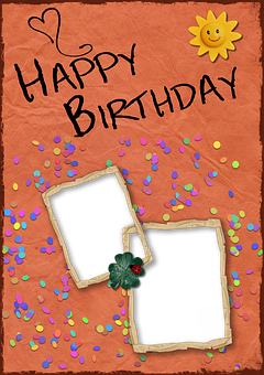 Happy Birthday Cardwith Photo Frames PNG