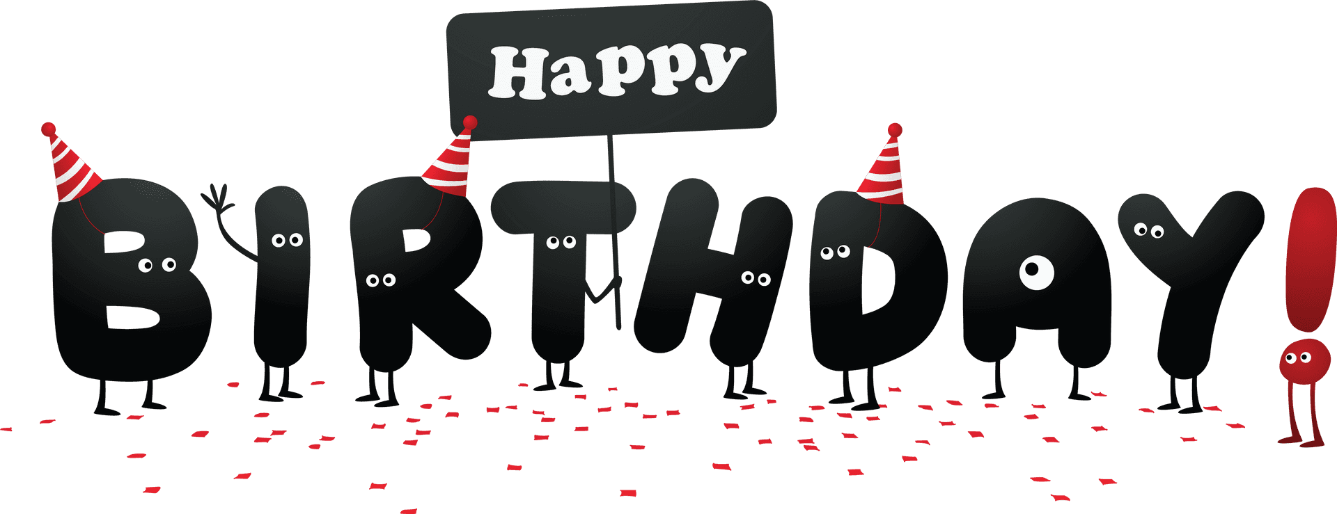Happy Birthday Celebration Cartoon Characters PNG