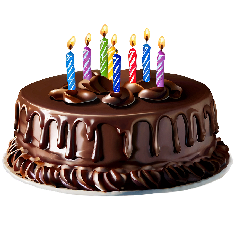 Happy Birthday Chocolate Cake Png Swk80 PNG