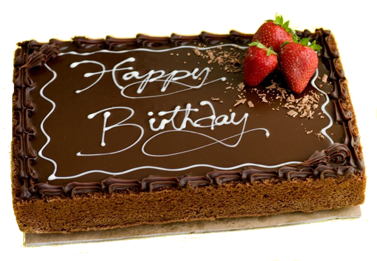 Happy Birthday Chocolate Cakewith Strawberries PNG