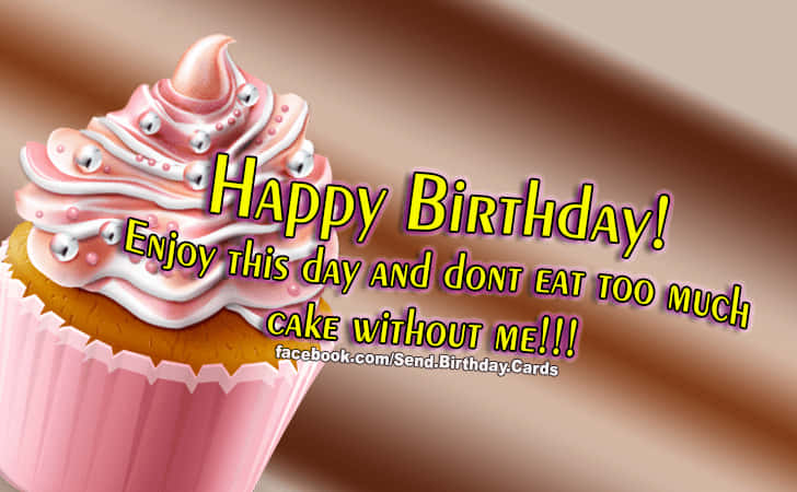 Birthday Cupcake Greeting Card PNG