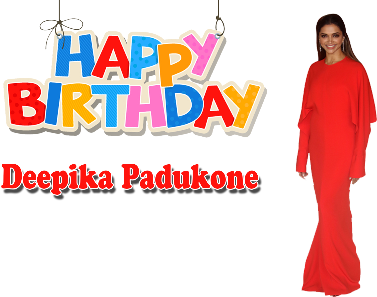 Happy Birthday Deepika Padukone Celebration PNG