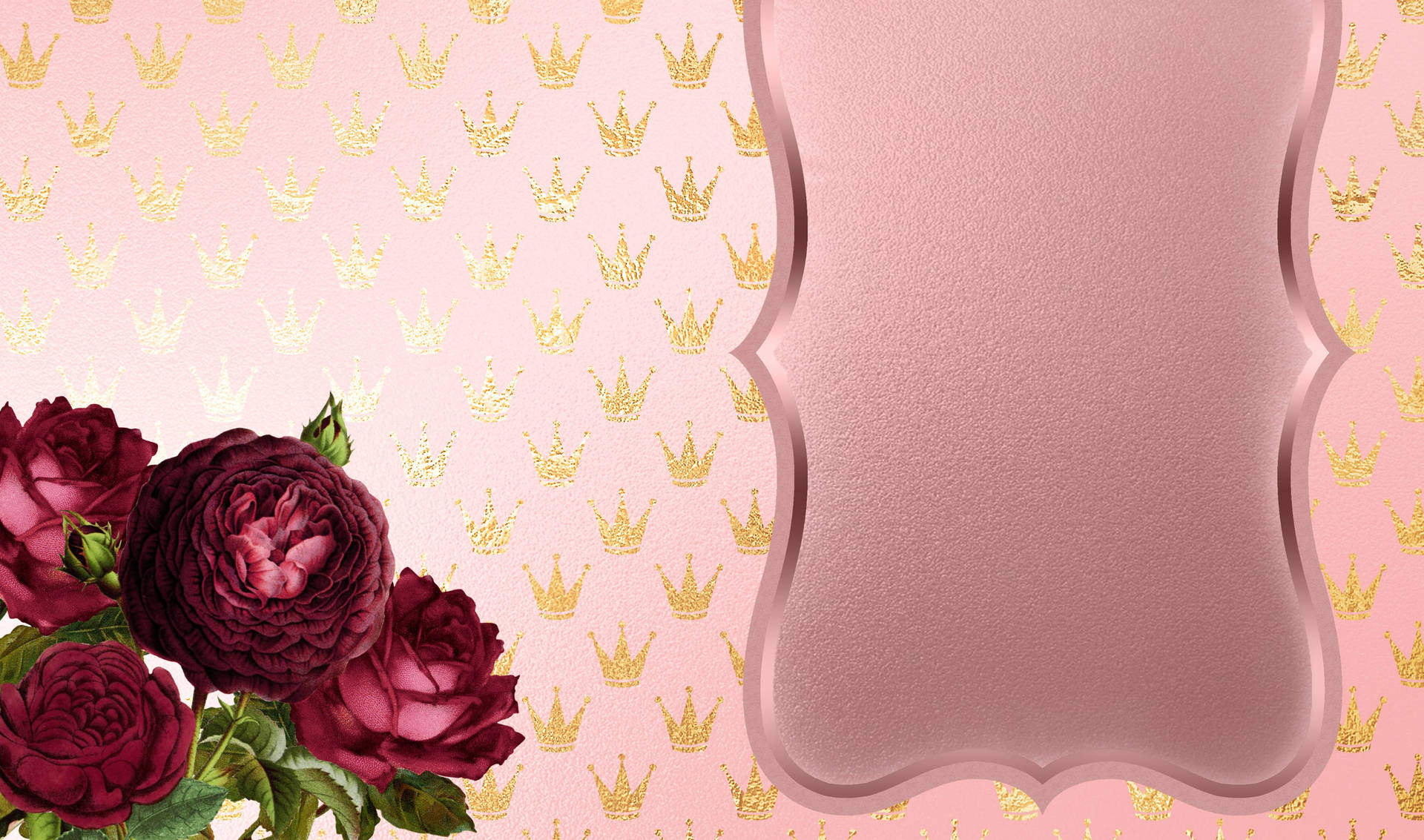 Happy Birthday Flowers Crown Pattern Wallpaper