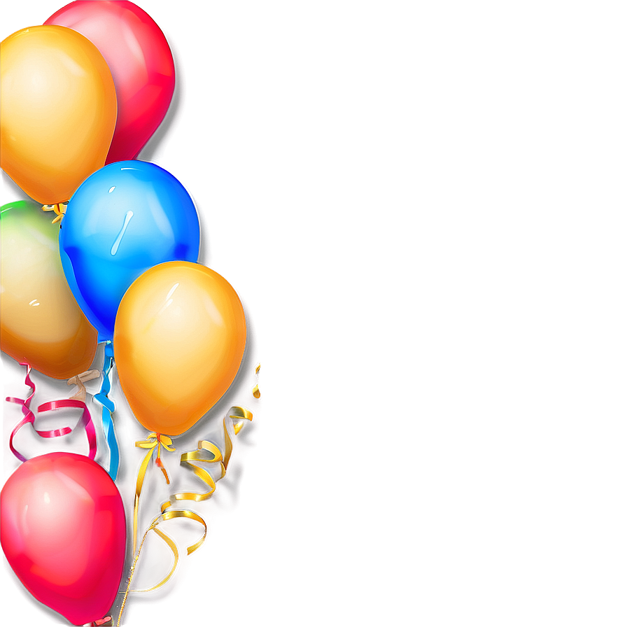 Happy Birthday Golden Balloons Png Bgg PNG