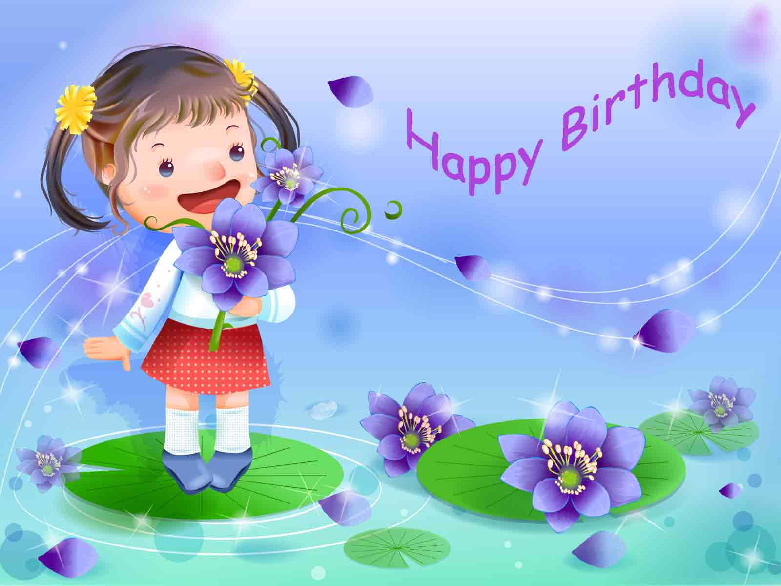 Happy Birthday Little Girl Cartoon Picture