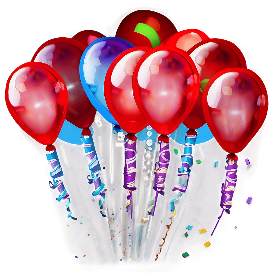 Happy Birthday Red Balloons Png Nuh98 PNG