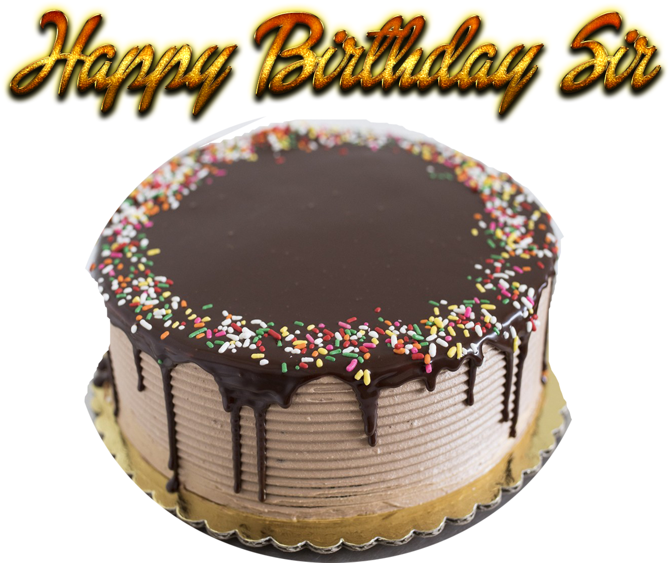 Happy Birthday Sir Cake Image PNG
