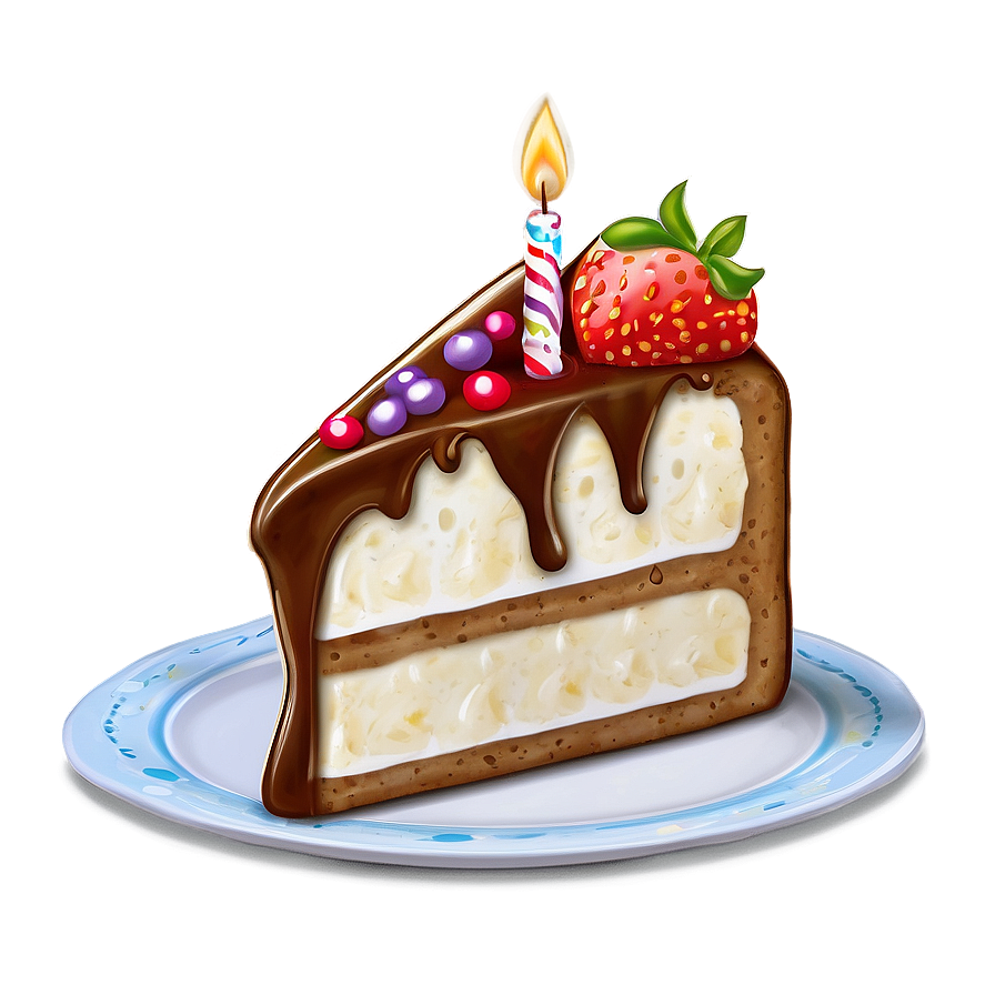 Happy Birthday Slice Of Cake Png 30 PNG