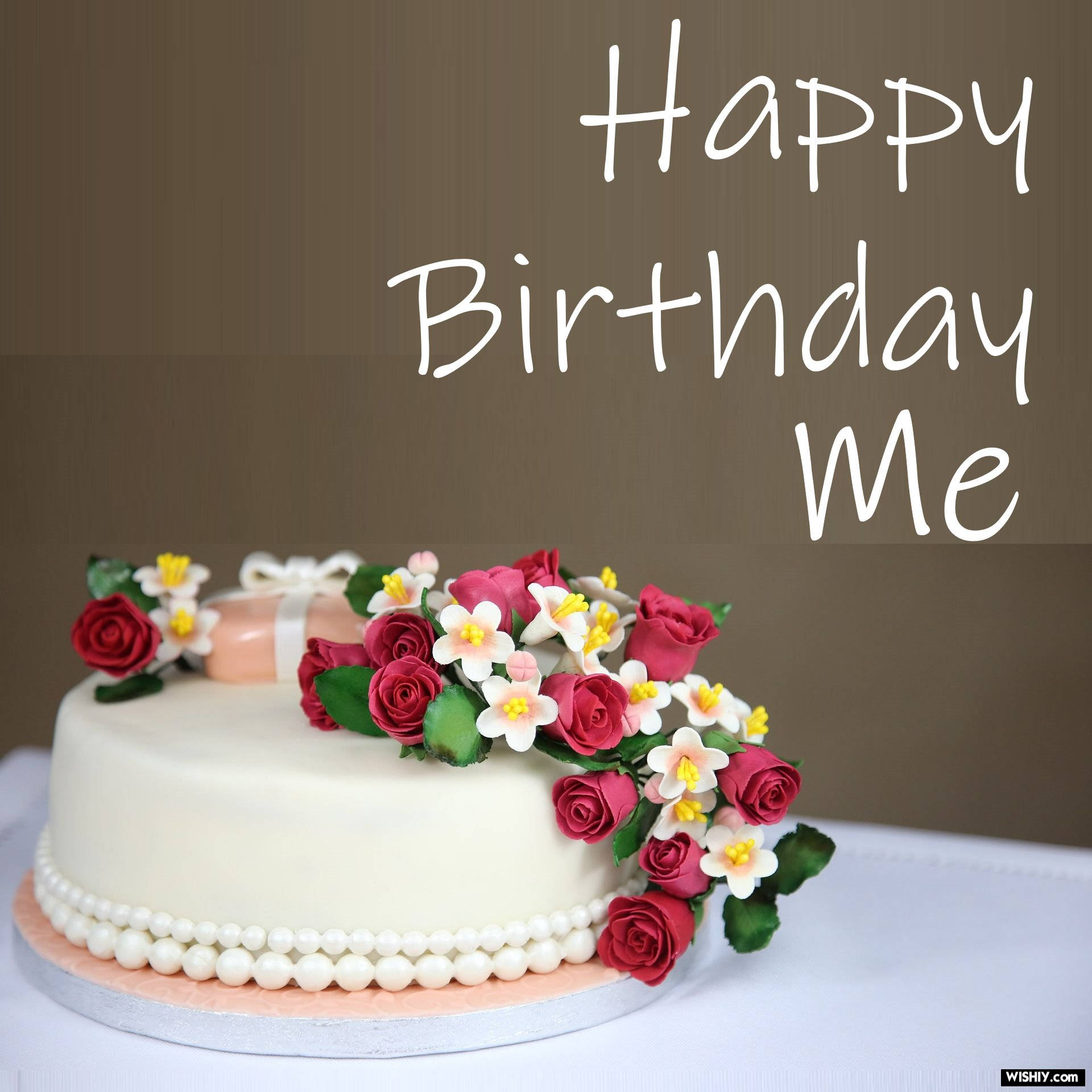 Happy Birthday To Me Floral Cake Wallpaper