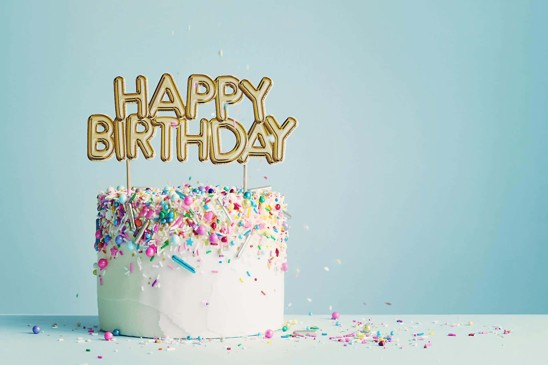 Cake With Sprinkles Happy Birthday Zoom Background