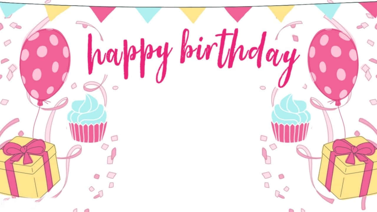 Pastel Designs Happy Birthday Zoom Background