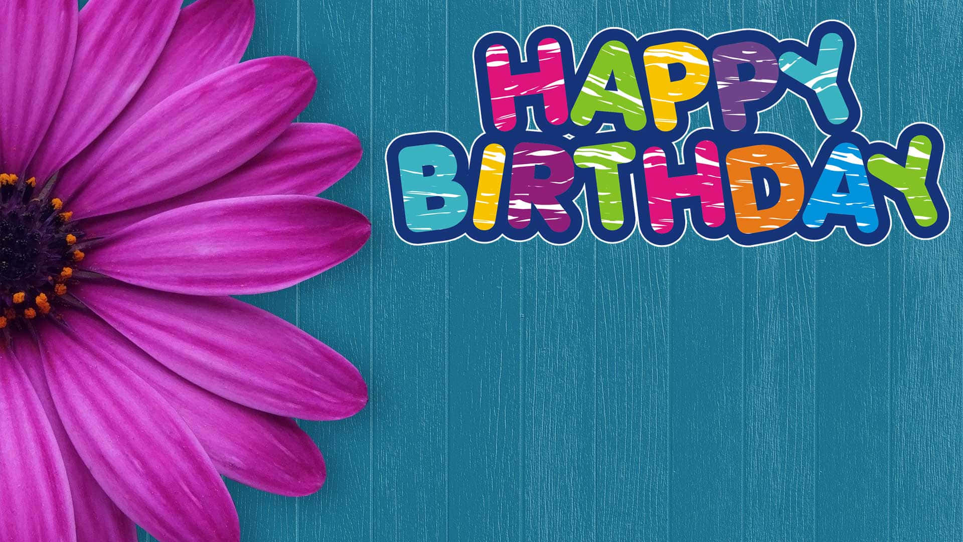 Download Purple Flower Happy Birthday Zoom Background 