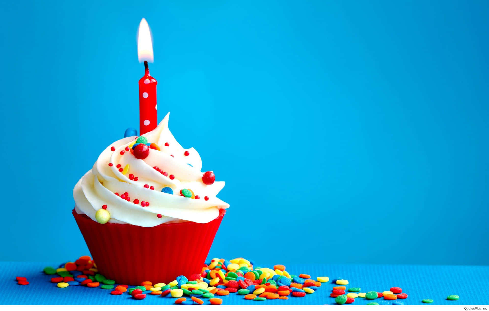 Red Cupcake Happy Birthday Zoom Background