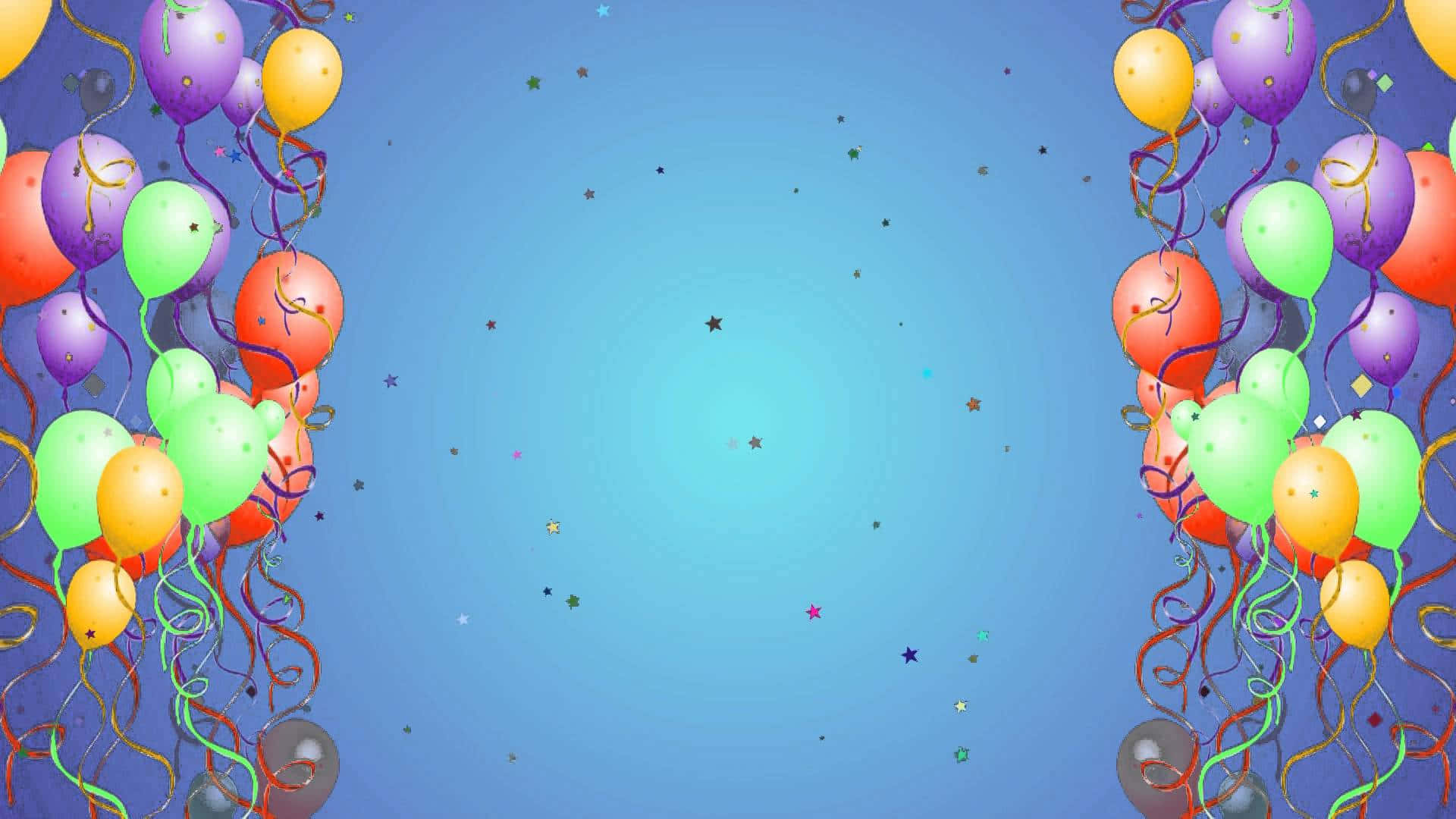 Balloons And Star Confetti Happy Birthday Zoom Background
