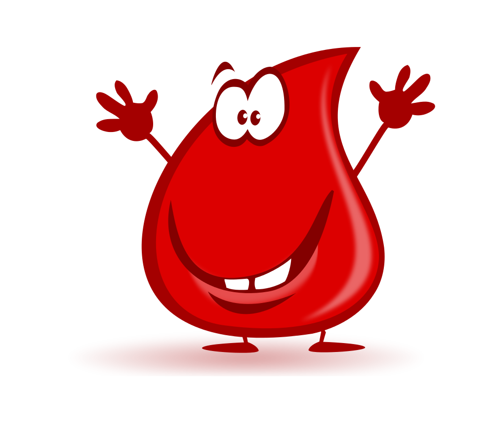 Happy Blood Drop Character PNG