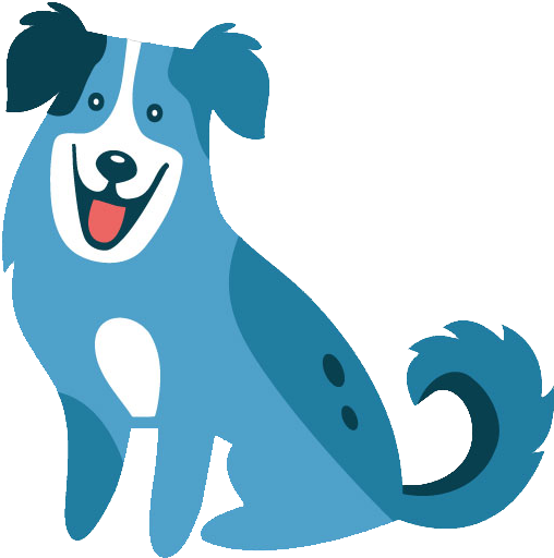 Happy Blue Cartoon Dog PNG