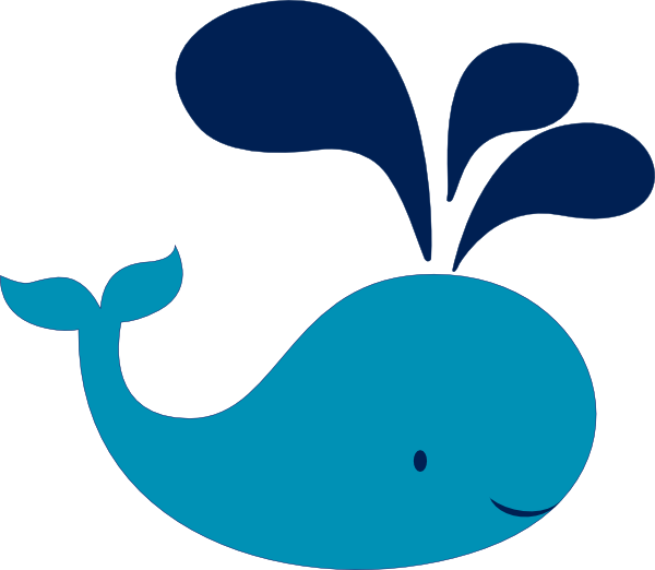 Happy Blue Whale Clipart PNG
