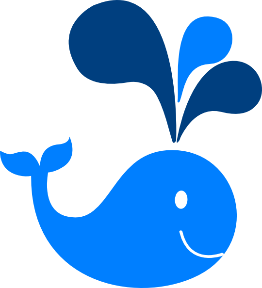 Happy Blue Whale Clipart PNG