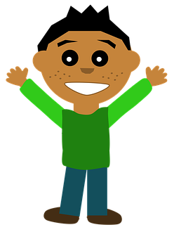 Happy Boy Cartoon Character PNG