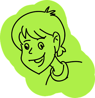 Happy Boy Cartoon Outline PNG