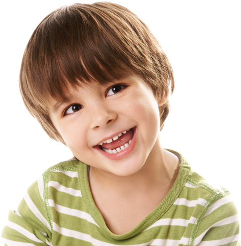 Happy Boy With Striped Shirt PNG