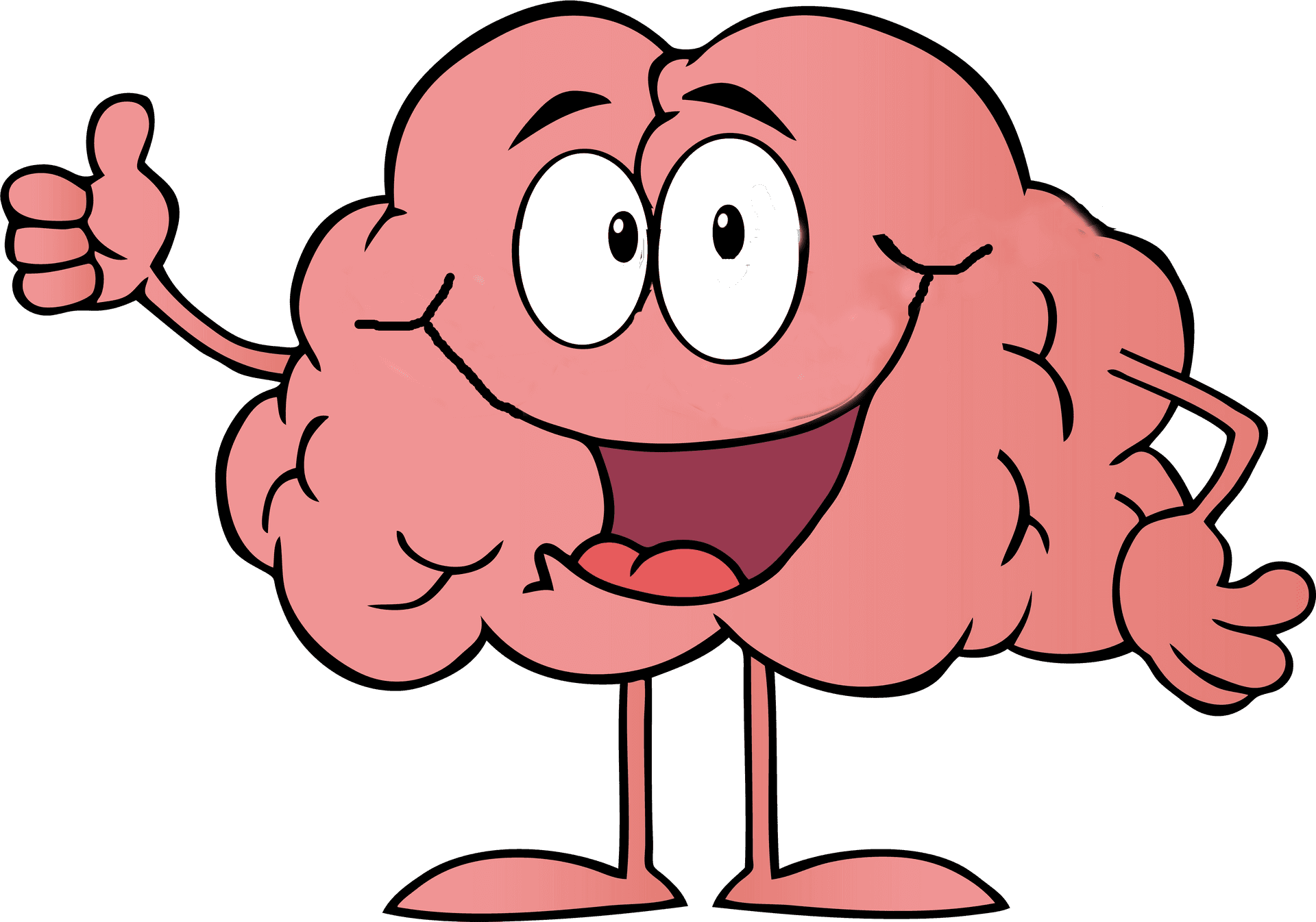 Happy Brain Cartoon Character.png PNG