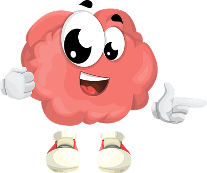 Happy Brain Character Cartoon PNG