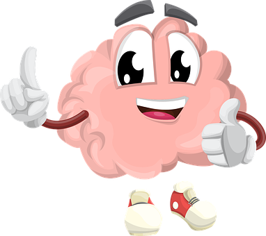 Happy Brain Character Giving Thumbs Up PNG