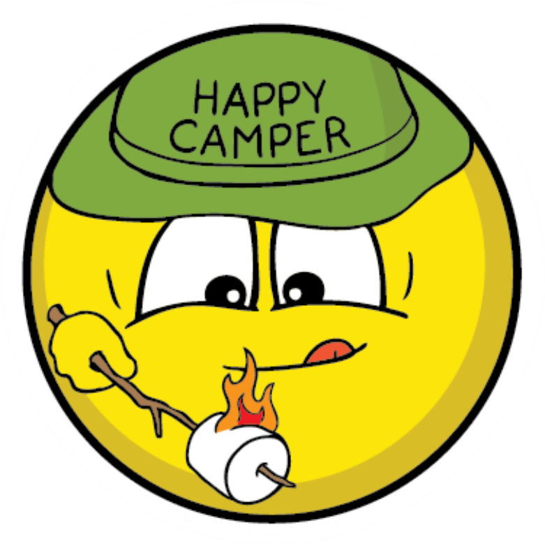 Happy Camper Emoji Roasting Marshmallow PNG