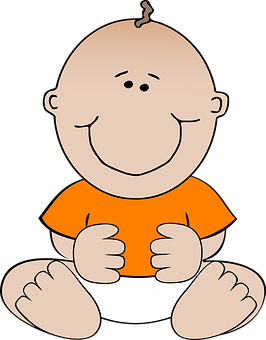 Happy Cartoon Baby Sitting PNG