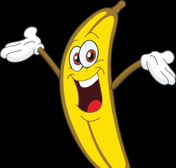 Happy Cartoon Banana Character PNG