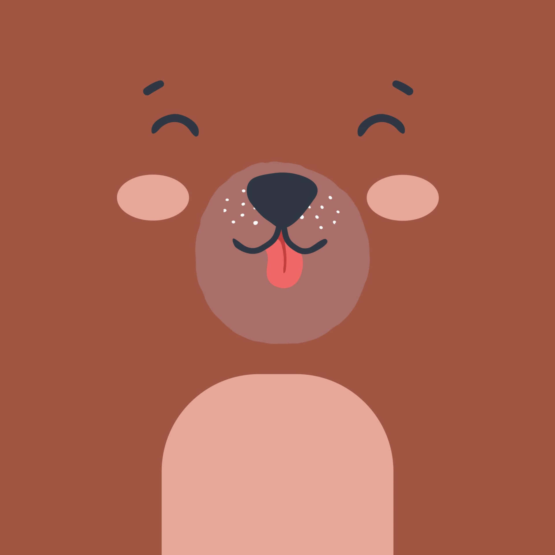 Happy Cartoon Bear Face Wallpaper