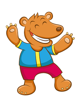 Happy Cartoon Bear Waving PNG