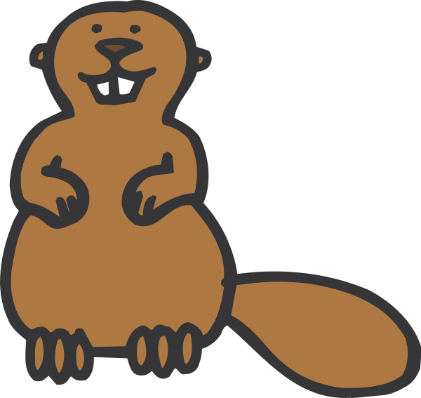 Happy Cartoon Beaver PNG