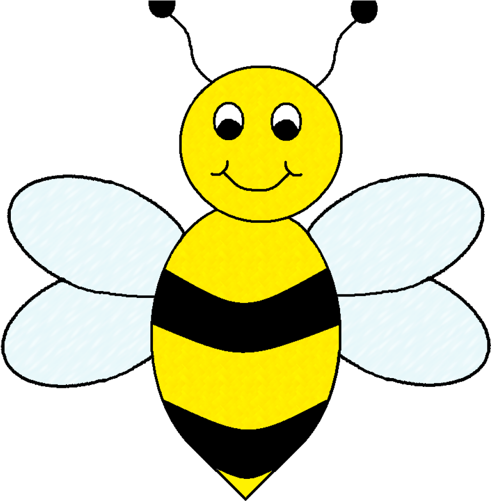 Happy Cartoon Bee Clipart PNG