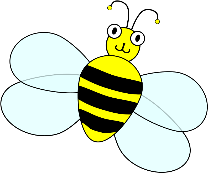 Happy Cartoon Bee Clipart.png PNG