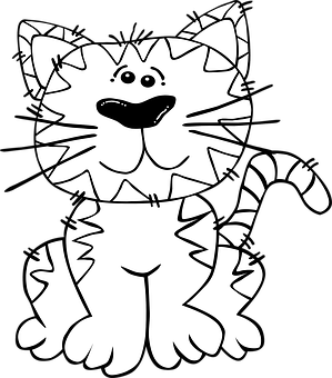Happy Cartoon Cat Drawing PNG