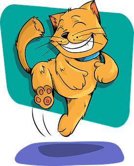 Happy Cartoon Cat Illustration PNG