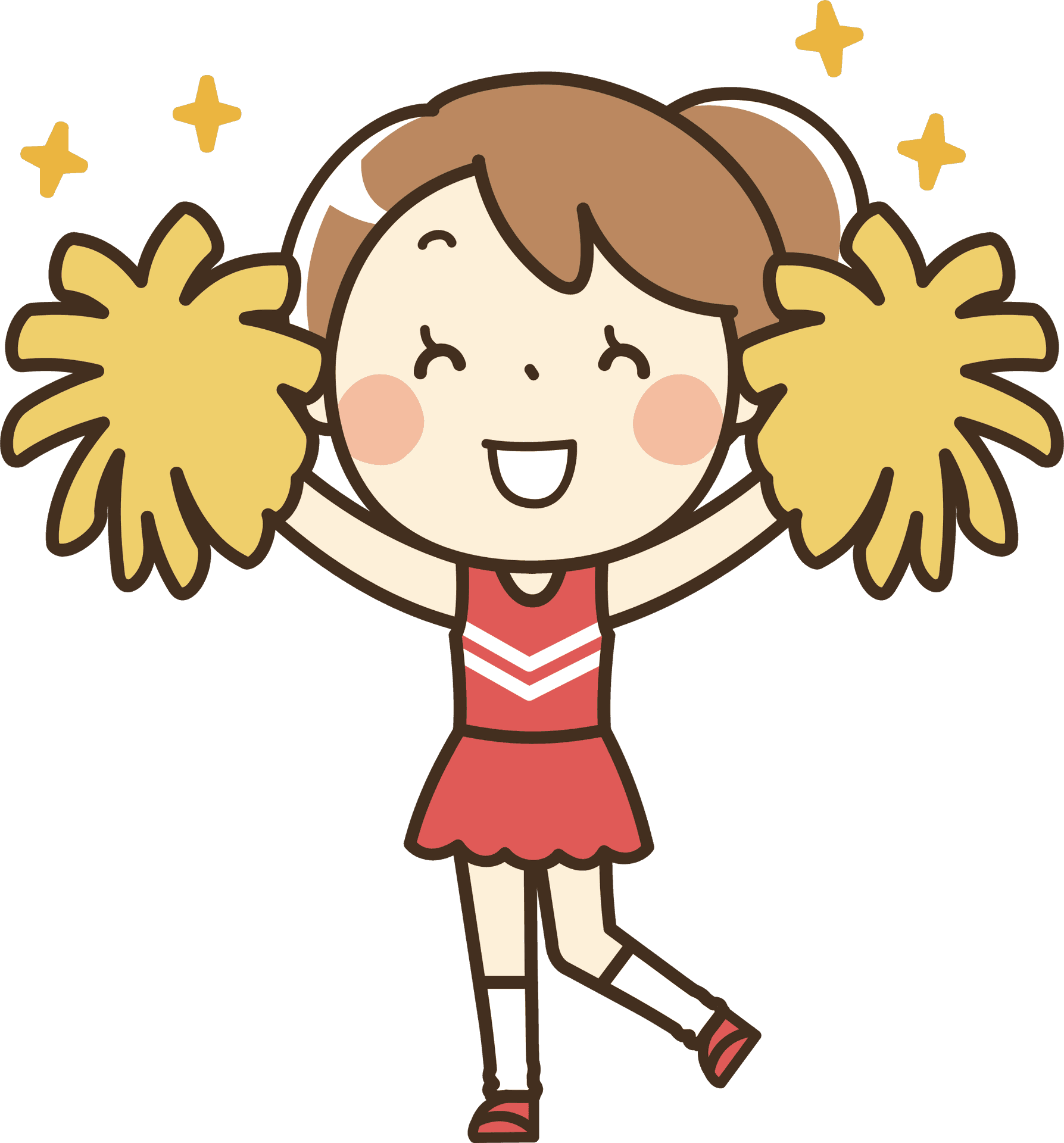 Happy Cartoon Cheerleader PNG