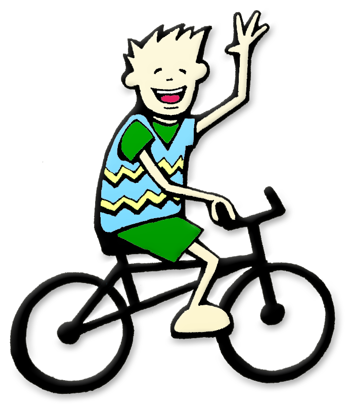 Happy Cartoon Child Biking PNG