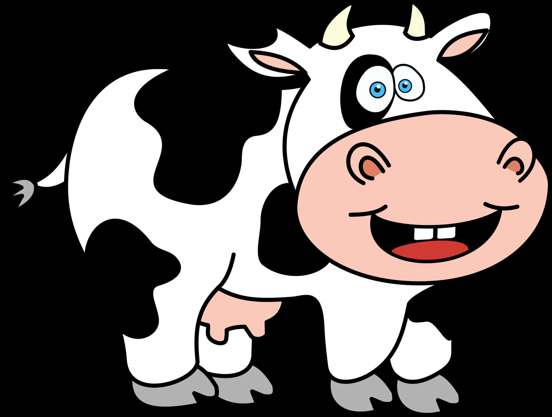 Happy Cartoon Cow Illustration PNG