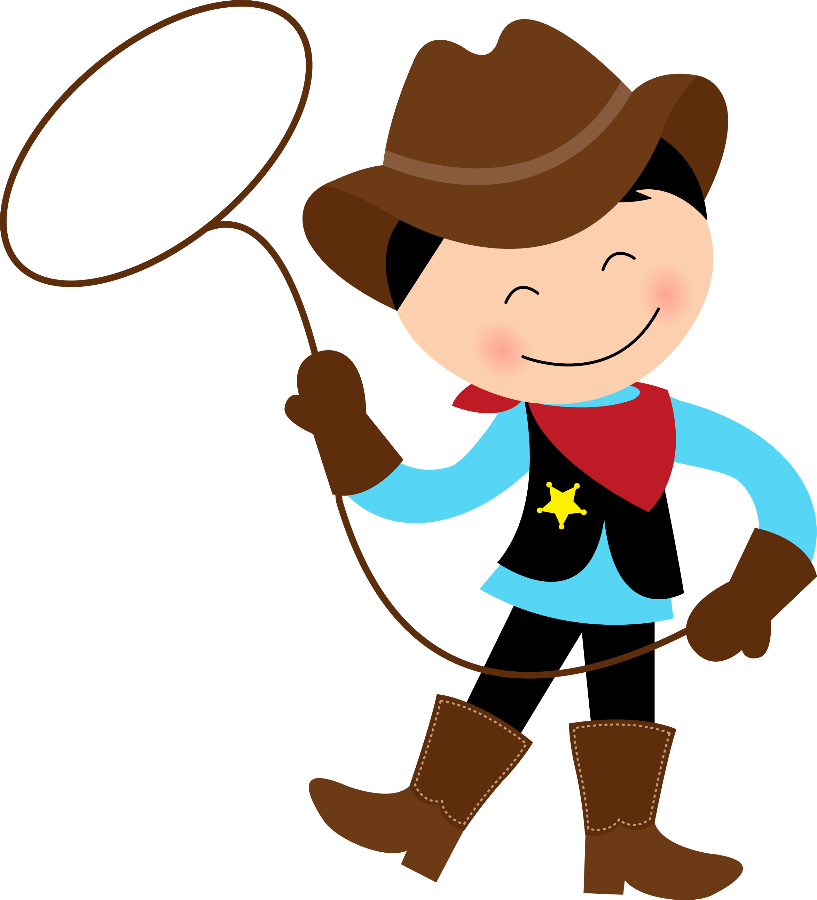 Happy Cartoon Cowboywith Lasso PNG