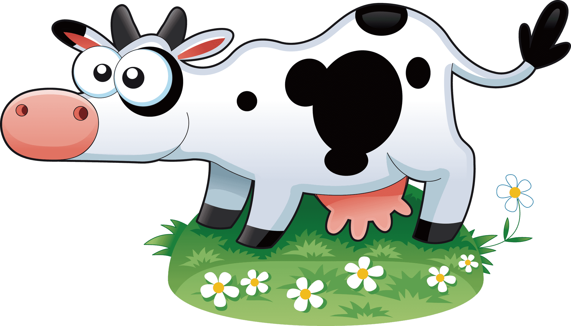 Happy Cartoon Cowon Grass PNG