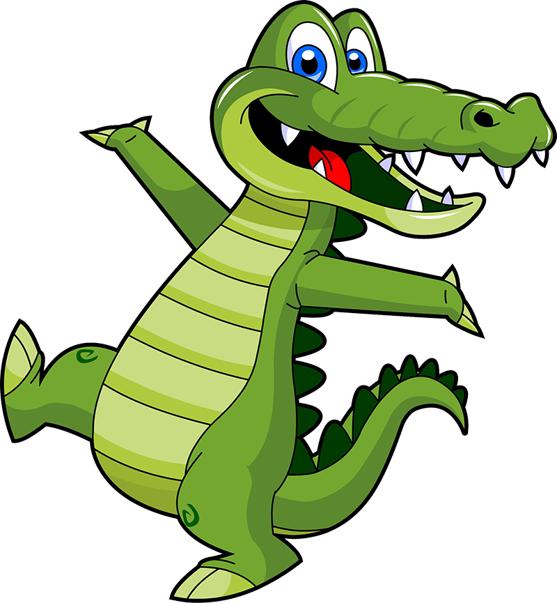 Happy Cartoon Crocodile PNG
