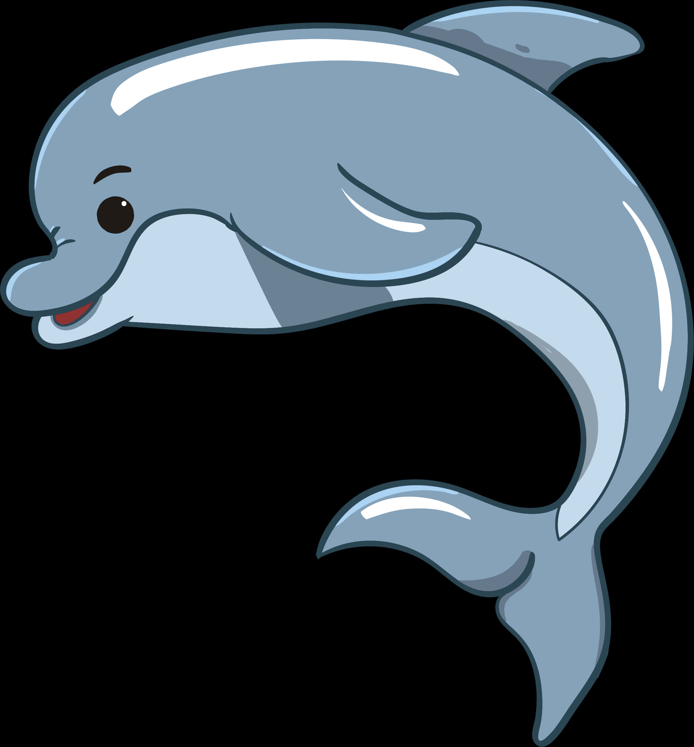 Happy Cartoon Dolphin PNG