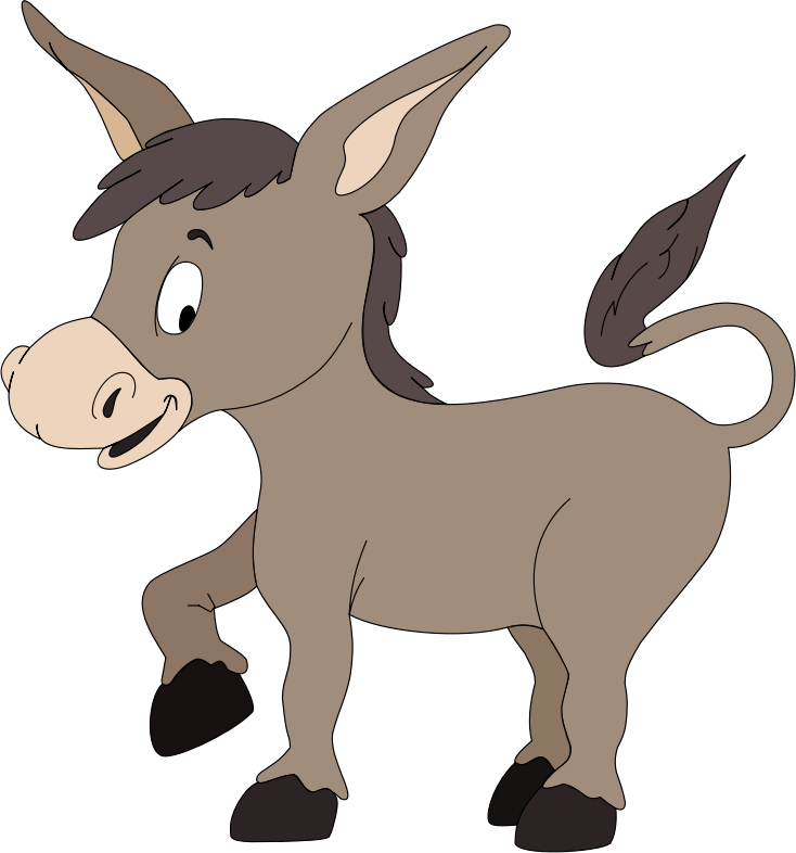 Happy Cartoon Donkey PNG