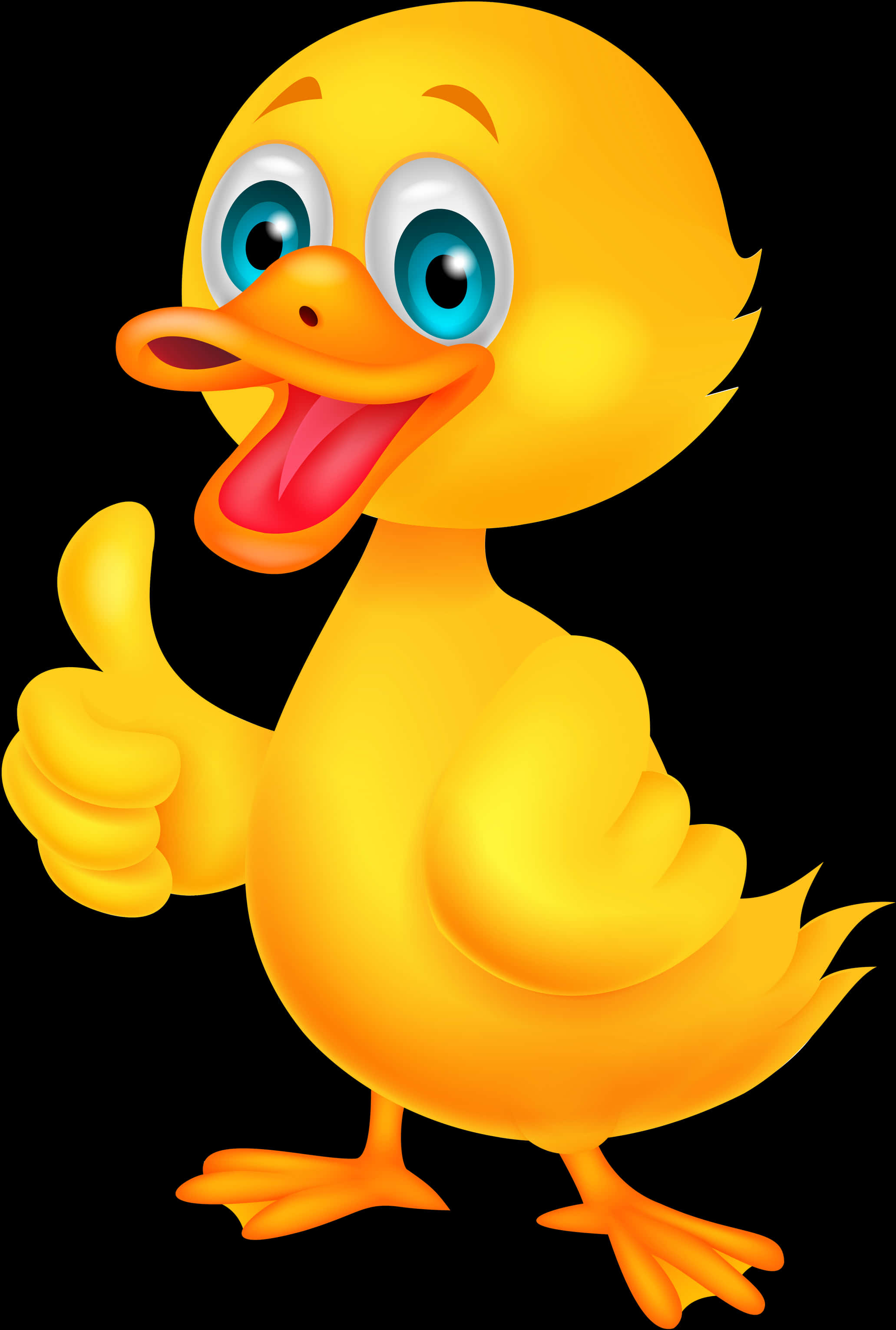 Happy Cartoon Duck Giving Thumbs Up PNG