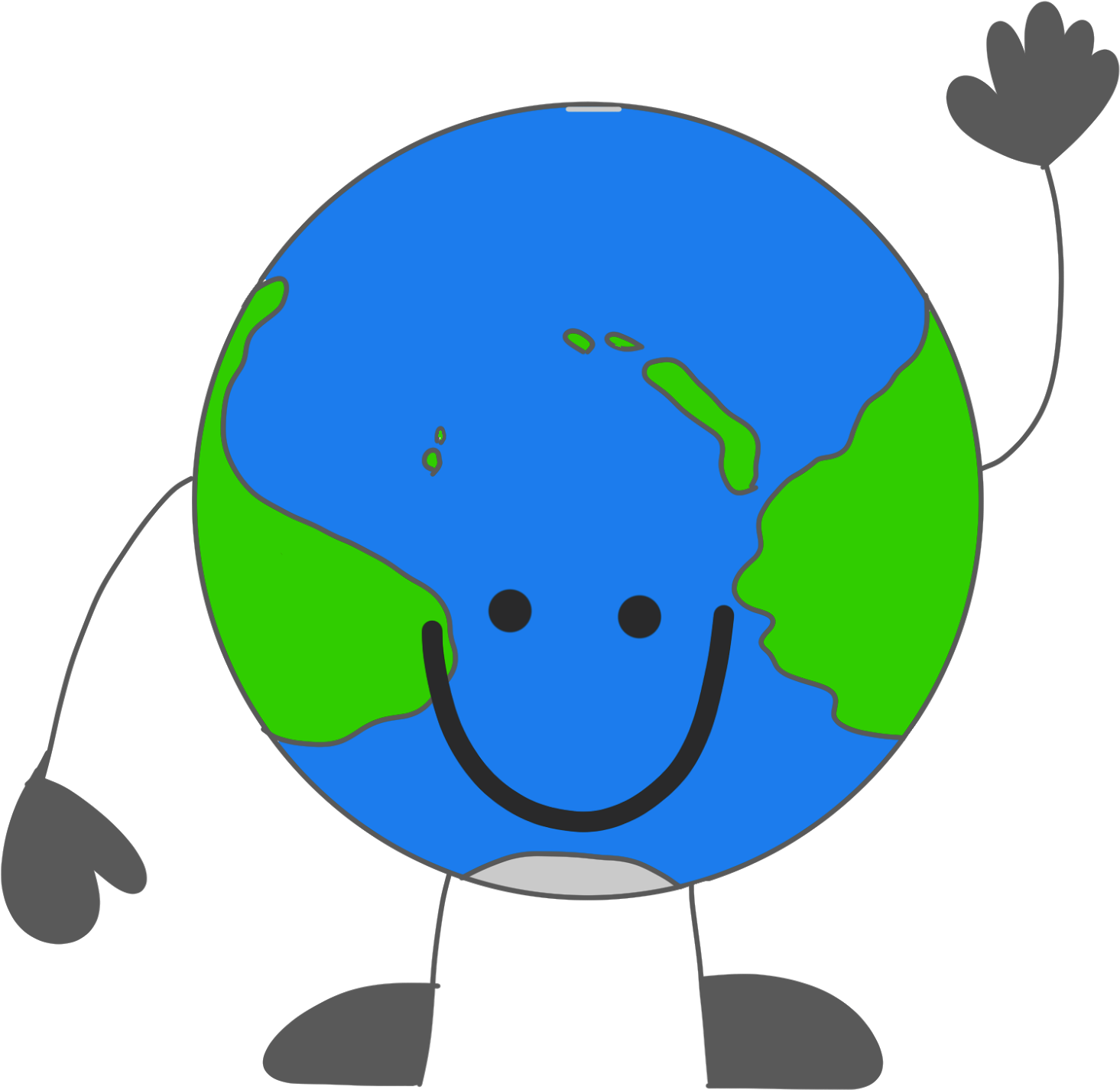 Happy Cartoon Earth Character PNG