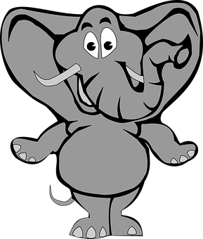 Happy Cartoon Elephant PNG